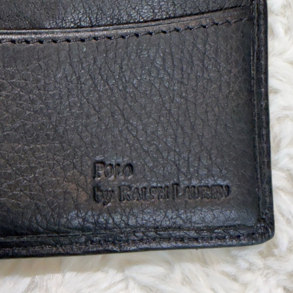 NWOT Polo Ralph Lauren black pebbled leather men’s classic billfold - Picture 6 of 8